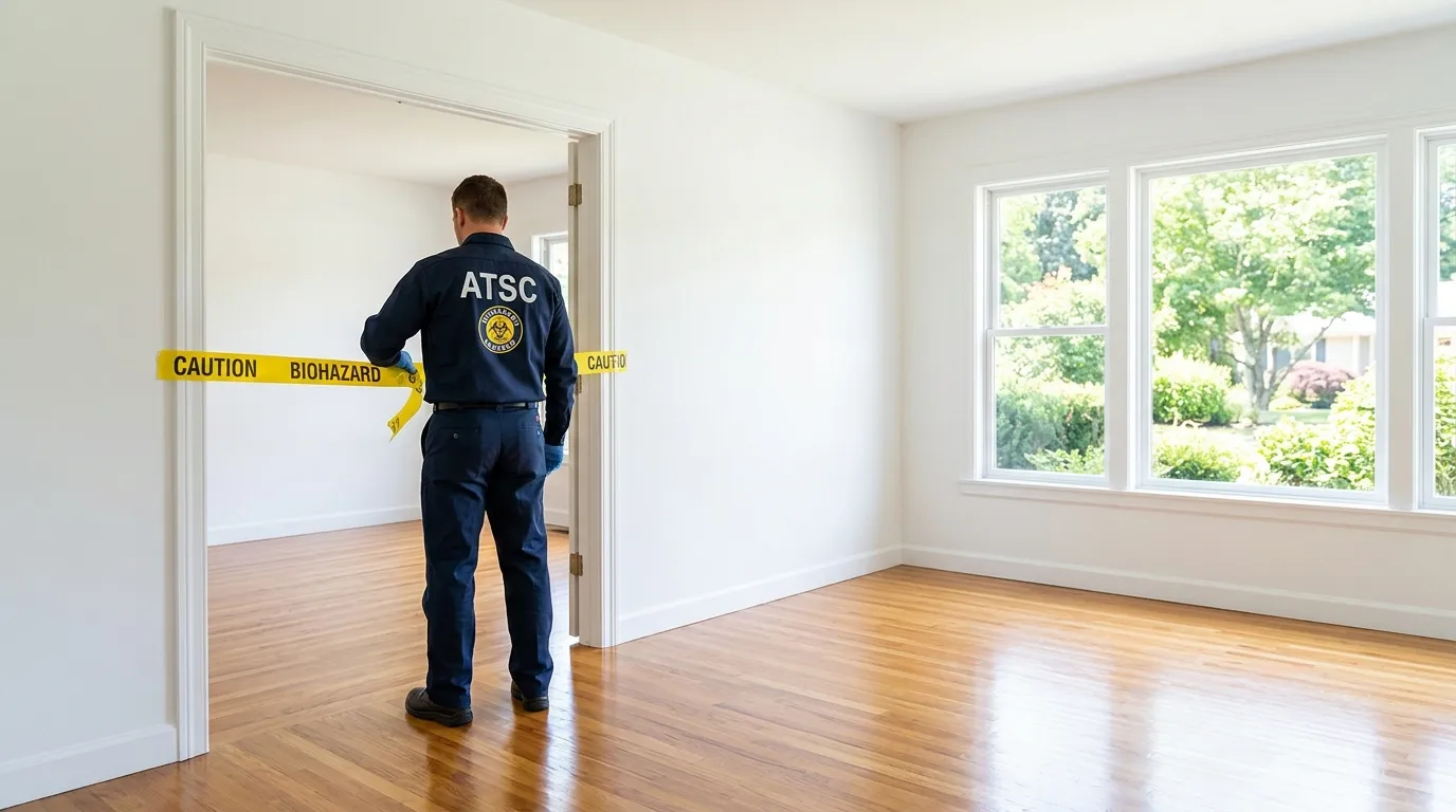 Certified biohazard cleanup crew performing Crime Scene Cleanup in Village Park